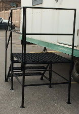 Stair platform installed on a site trailer