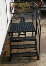 Steel stair and platform set