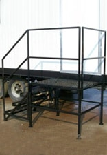 Stair and platform set with railings